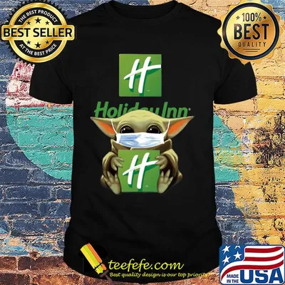 Baby Yoda mask hug Holiday Inn shirt