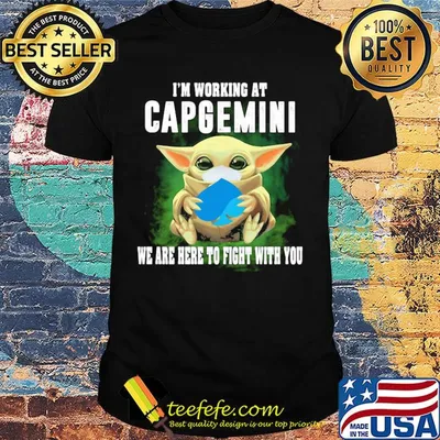 Baby Yoda mask hug I'm working at Capgemini we are here to fight with you shirt