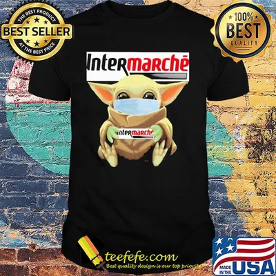 Baby Yoda mask hug Intermarche shirt