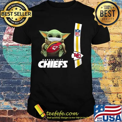 Baby yoda mask hug kansas city chiefs ball NFL shirt