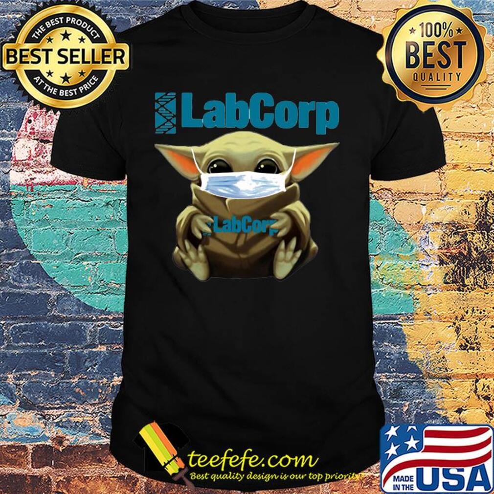 Baby Yoda mask hug Labcorp shirt