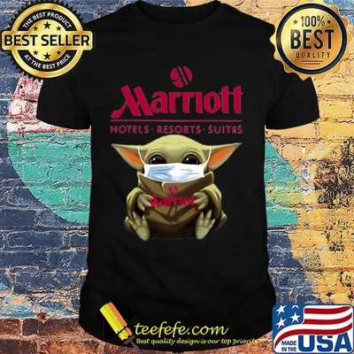 Baby Yoda mask hug Marriott hotels Resorts suites shirt