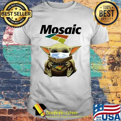 Baby Yoda mask hug Mosaic shirt