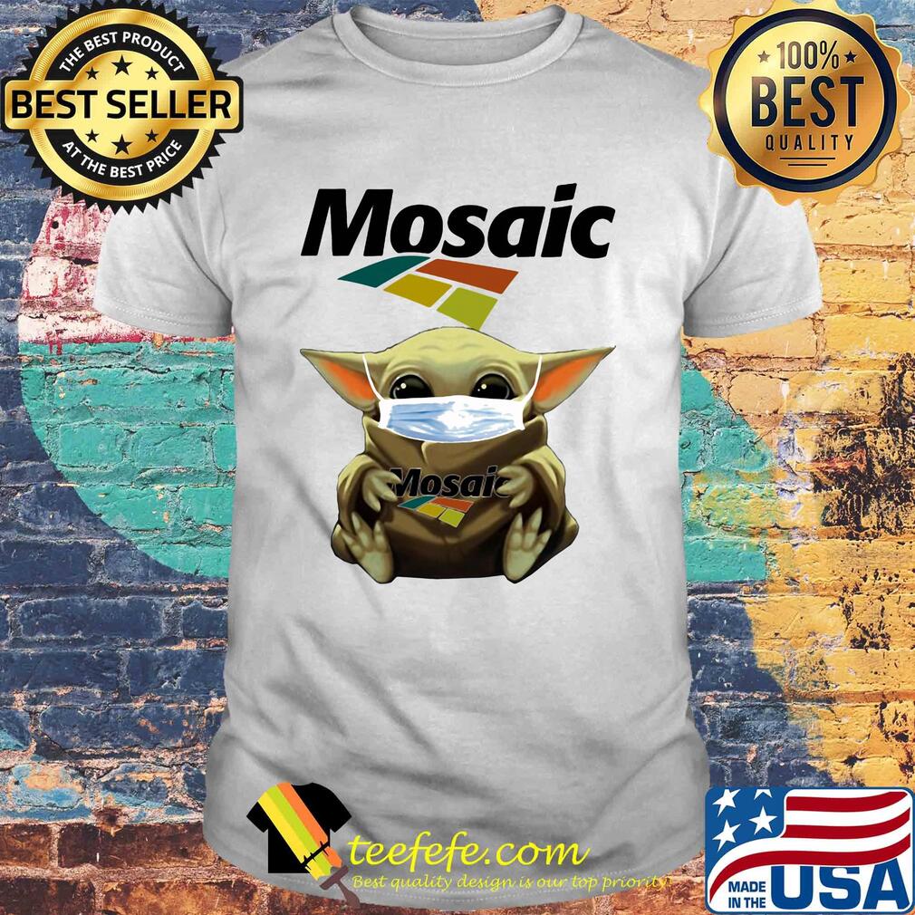 Baby Yoda mask hug Mosaic shirt