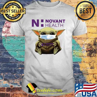 Baby Yoda mask hug Novant Health shirt