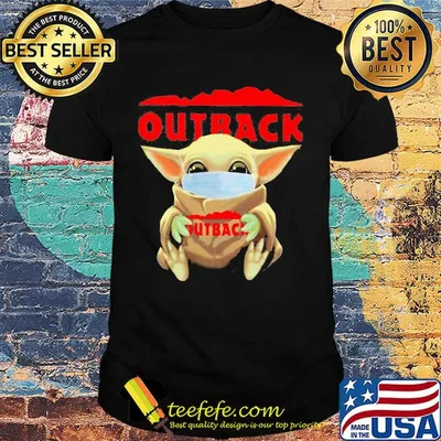 Baby Yoda mask hug Outback shirt