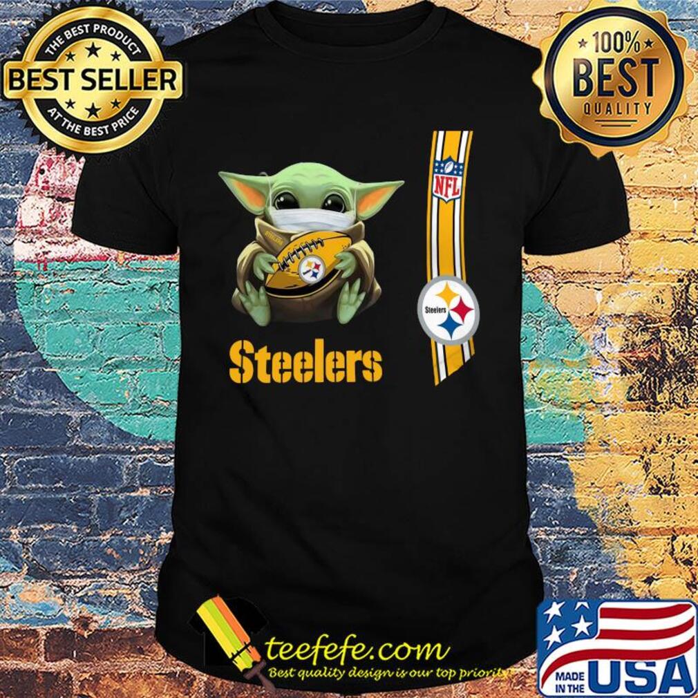 Baby yoda mask hug Pittsburgh Steelers ball NFL shirt Baby yoda mask hug Pittsburgh Steelers ball NFL shirt
