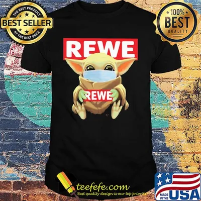 Baby Yoda mask hug Rewe shirt