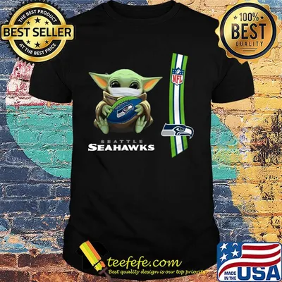 Baby yoda mask hug seattle seahawks ball NFL shirt