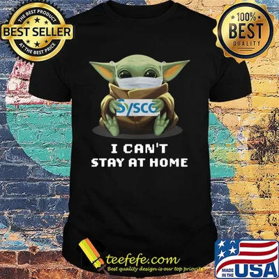 Baby Yoda mask hug Sysco shirt
