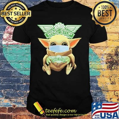 Baby Yoda mask hug The Wing Wing Stop shirt