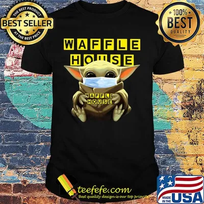 Baby Yoda mask hug Waffle House shirt