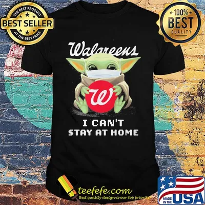 Baby Yoda mask hug Walareens I can't stay at home shirt