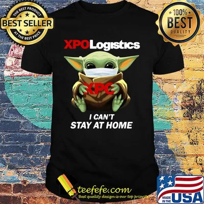 Baby Yoda mask hug XPO Logistics I can't stay at home shirt
