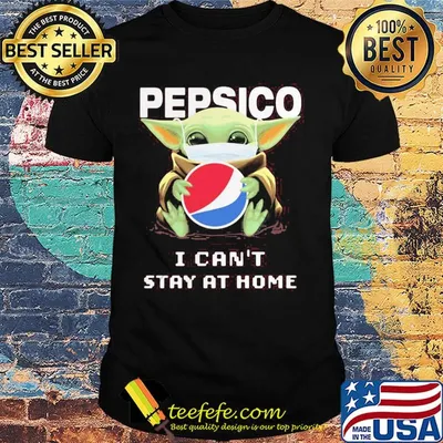 Baby Yoda mask Pepsico I can't stay at home shirt
