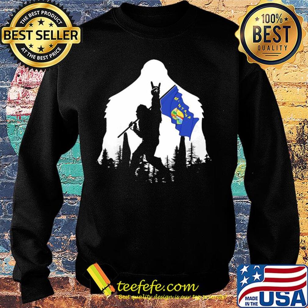 Bigfoot rock and roll montana flag in the forest s Sweater Bigfoot rock and roll montana flag in the forest s Sweater