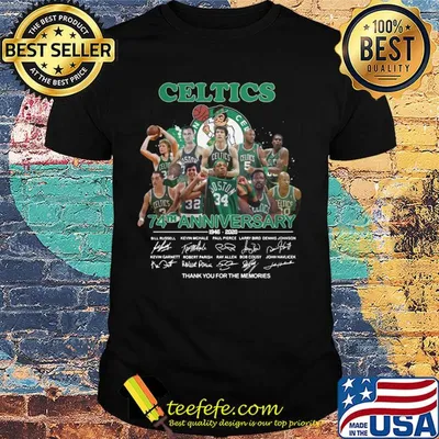 Boston Celtics logo 74th anniversary 1946-2020 signatures thank you for the memories shirt