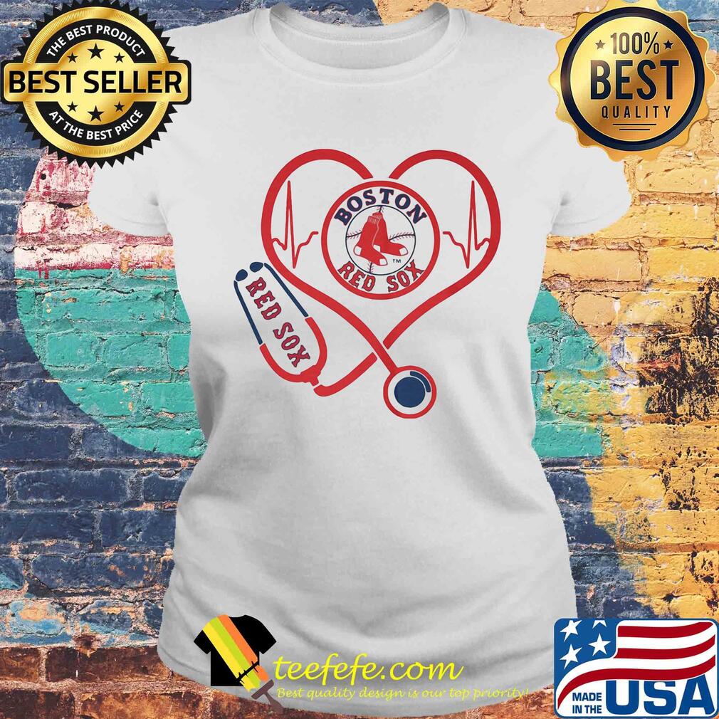 Boston red sox stethoscope heart s Laides tee Boston red sox stethoscope heart s Laides tee