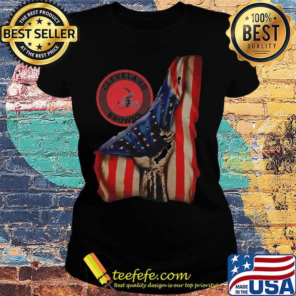 Cleveland Browns American flag s Ladies tee Cleveland Browns American flag s Ladies tee
