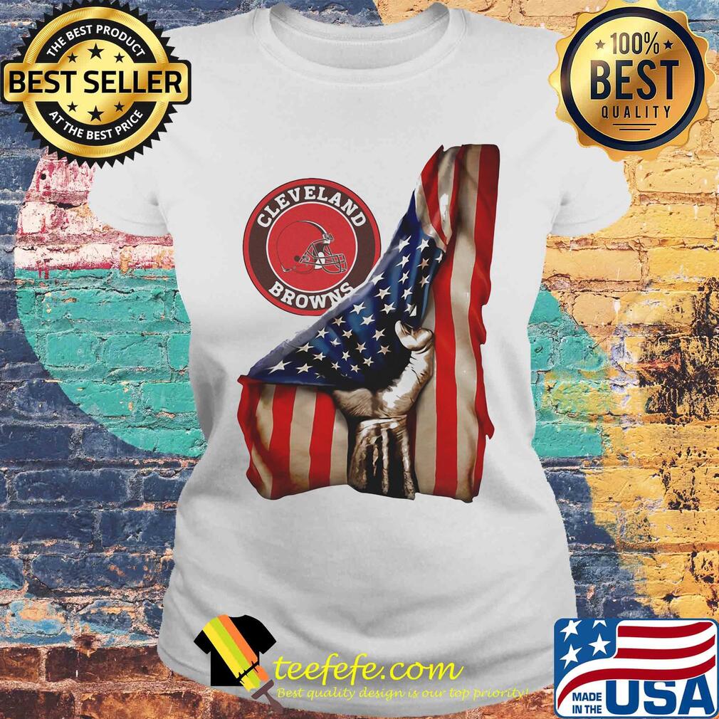 Cleveland Browns American flag s Laides tee Cleveland Browns American flag s Laides tee