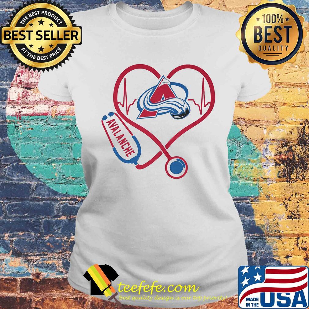 Colorado avalanche stethoscope heart s Laides tee Colorado avalanche stethoscope heart s Laides tee