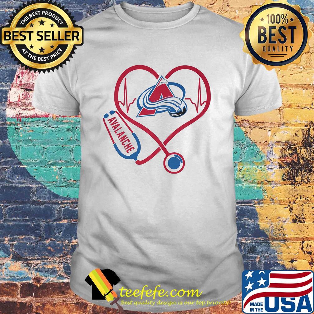Colorado avalanche stethoscope heart shirt