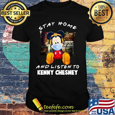 Disney mickey mouse stay home and listen to kenny chesney covid-19 shirt