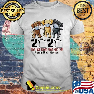 Dog 2020 the year when shit got real #quarantined shirt