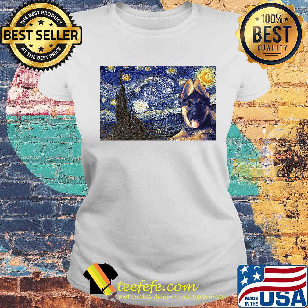 Dog K9 starry night horizontal poster Van ghost s Laides tee Dog K9 starry night horizontal poster Van ghost s Laides tee
