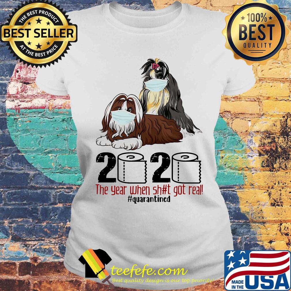 Dogs Mask 2020 the year when shit got real quarantined s Laides tee Dogs Mask 2020 the year when shit got real quarantined s Laides tee