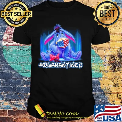 Eeyore quarantined American flag mask Disney shirt