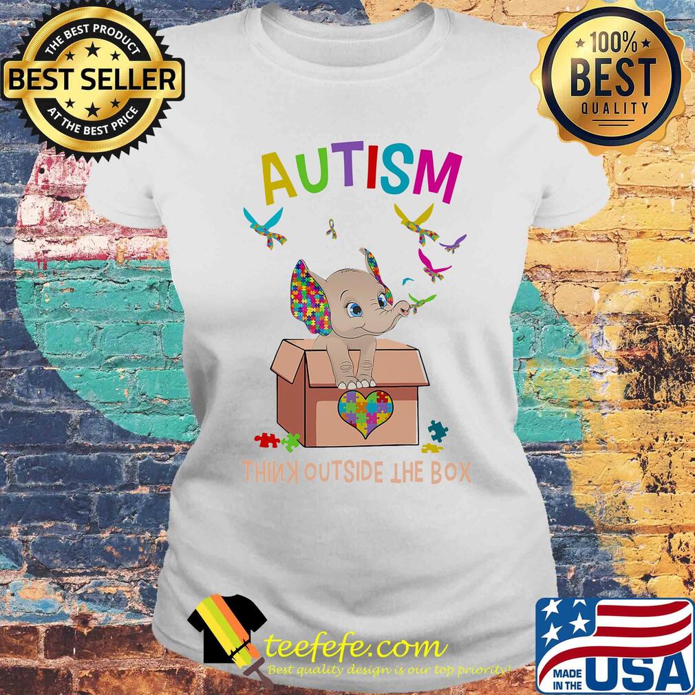 Elephant autism think outside the box s Laides tee Elephant autism think outside the box s Laides tee
