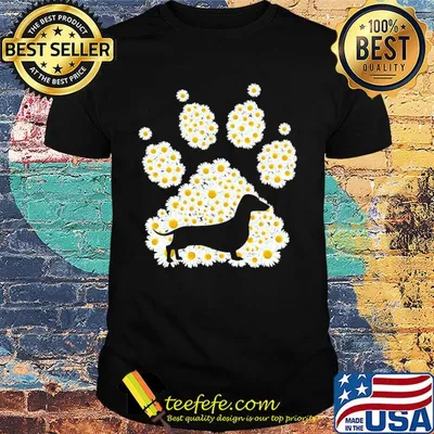 Flower daisy paw dog dachshund shirt