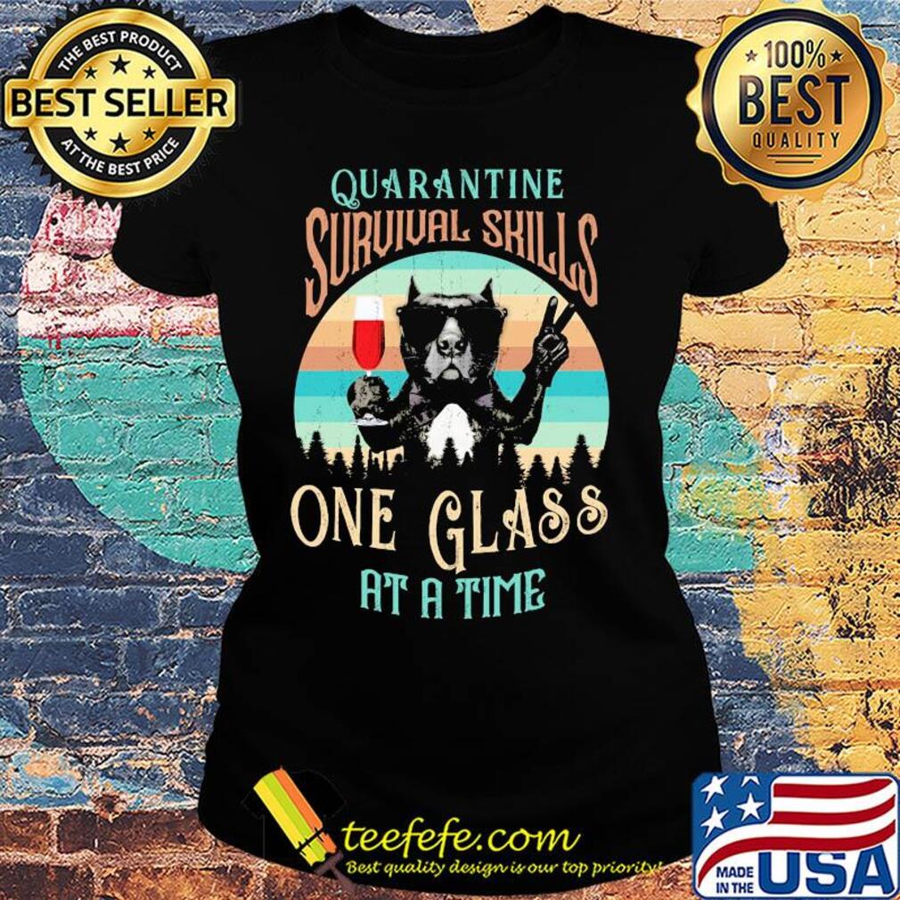 French bulldog drink wine quarantine survival skills one glass at a time vintage s Ladies tee French bulldog drink wine quarantine survival skills one glass at a time vintage s Ladies tee
