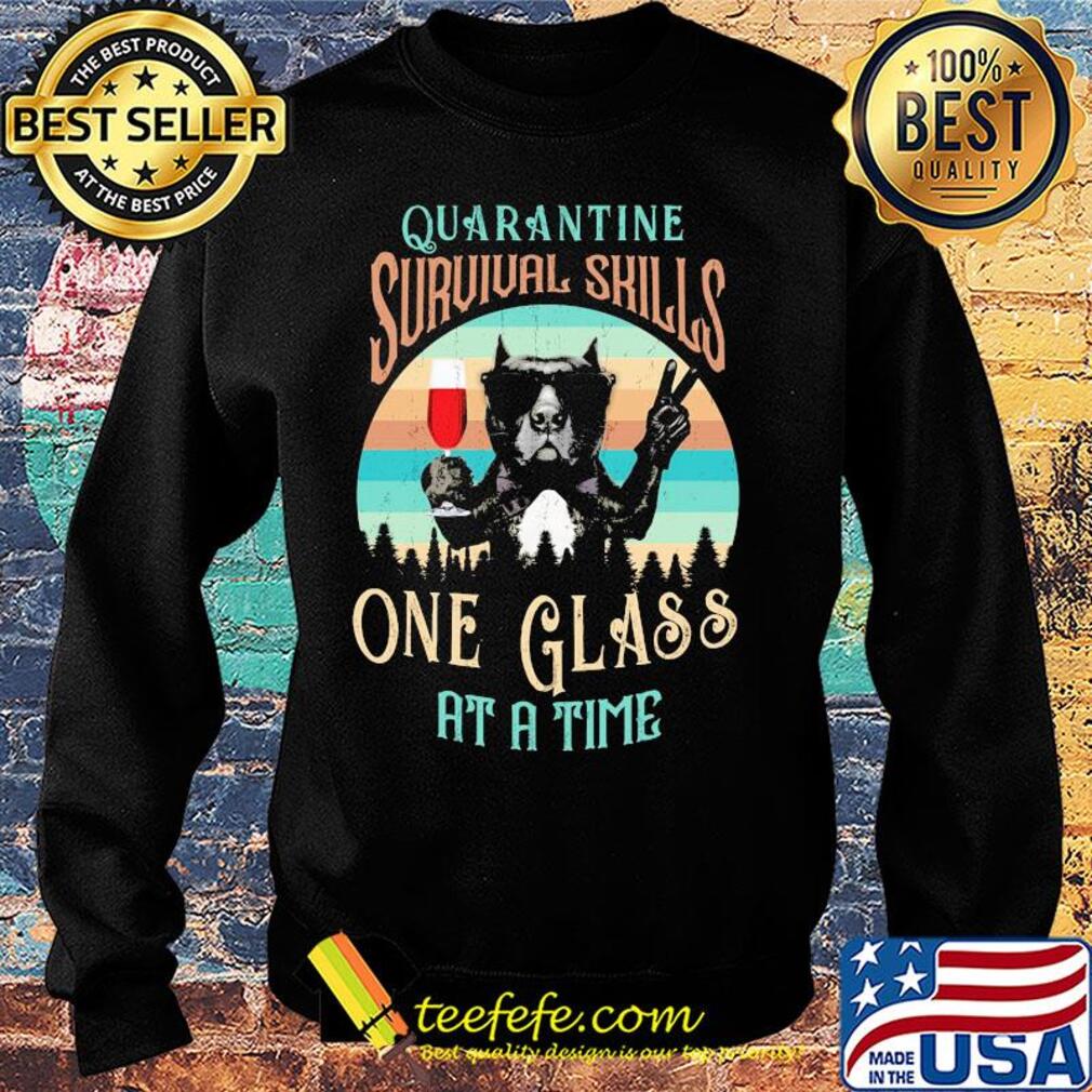 French bulldog drink wine quarantine survival skills one glass at a time vintage s Sweater French bulldog drink wine quarantine survival skills one glass at a time vintage s Sweater