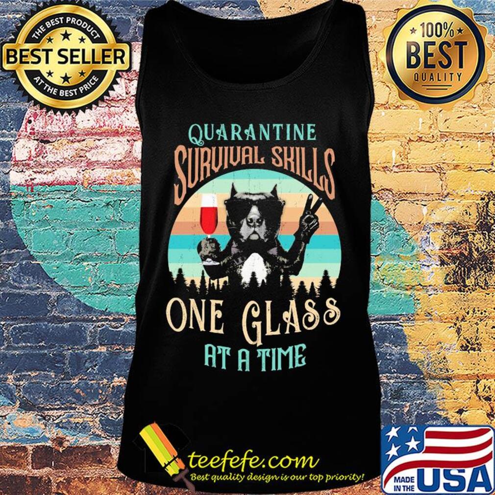 French bulldog drink wine quarantine survival skills one glass at a time vintage s Tank top French bulldog drink wine quarantine survival skills one glass at a time vintage s Tank top