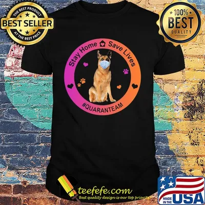 German shepherd stay home save lives quaranteam covid-19 shirt