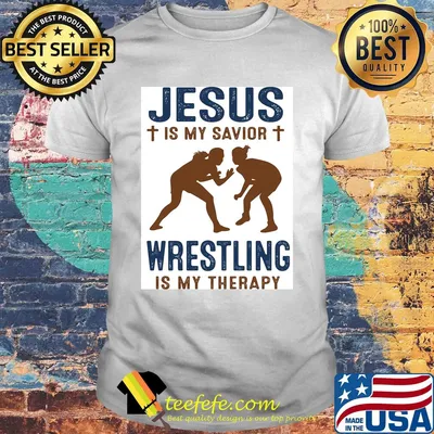 Girls Jesus is my savior wrestling is my therapy shirt