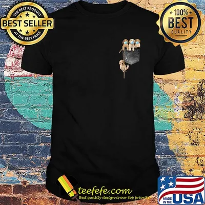 Golden Retrievers mask in pocket shirt