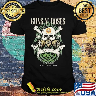 Guns N' Roses 2020 pandemic Covid-19 in case skull mask shirt