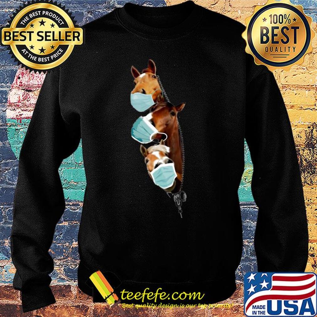 Horses wear medical mask zipper covid-19 s Sweater Horses wear medical mask zipper covid-19 s Sweater