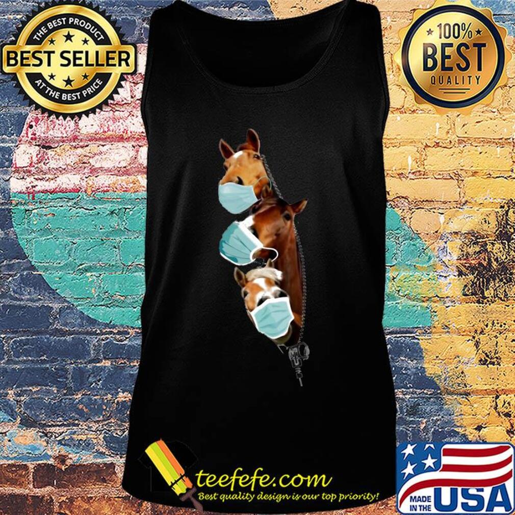 Horses wear medical mask zipper covid-19 s Tank top Horses wear medical mask zipper covid-19 s Tank top
