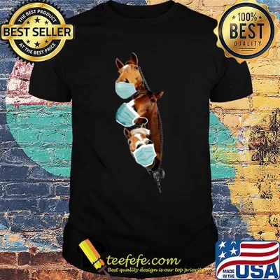 Horses wear medical mask zipper covid-19 shirt