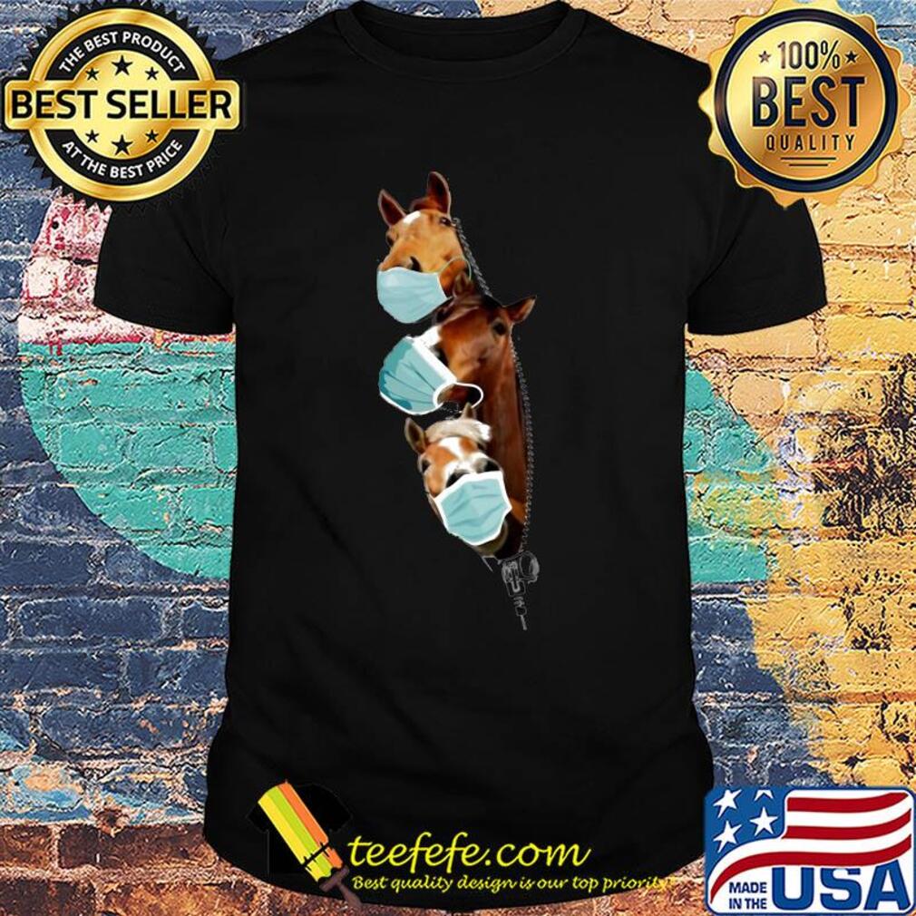 Horses wear medical mask zipper covid-19 shirt Horses wear medical mask zipper covid-19 shirt