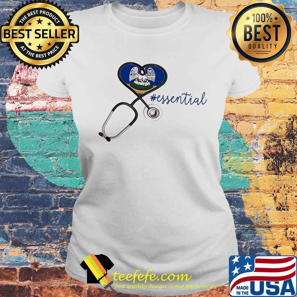 Louisiana state flag stethoscope essential heart s Laides tee Louisiana state flag stethoscope essential heart s Laides tee