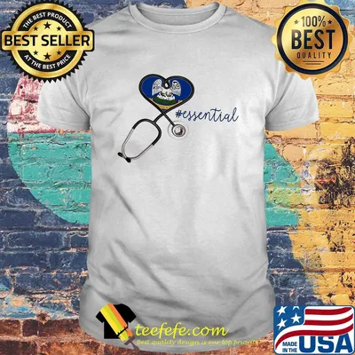 Louisiana state flag stethoscope essential heart shirt