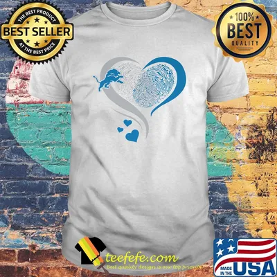 Love Detroit Lions Hearts Fingerprints shirt