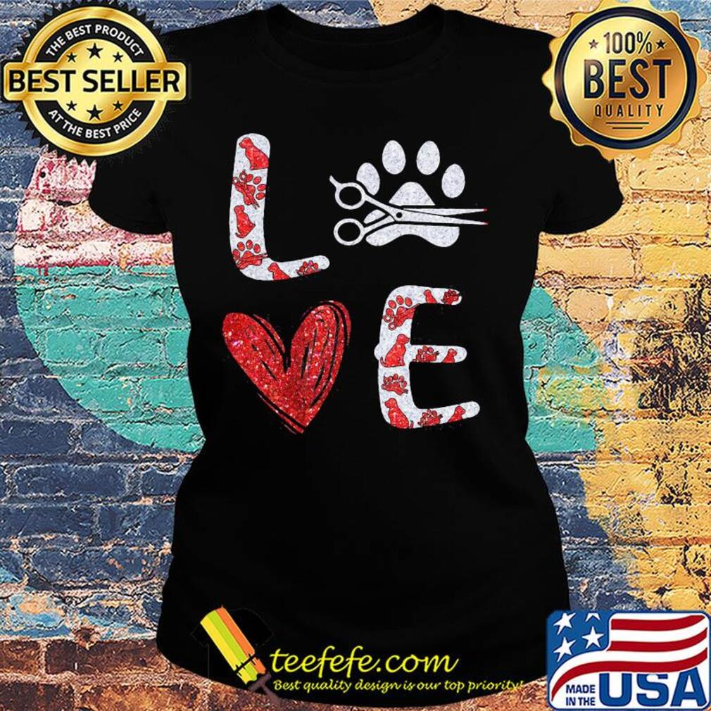 Love hair stylist paws heart diamond s Ladies tee Love hair stylist paws heart diamond s Ladies tee