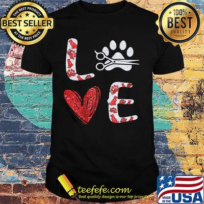 Love hair stylist paws heart diamond shirt