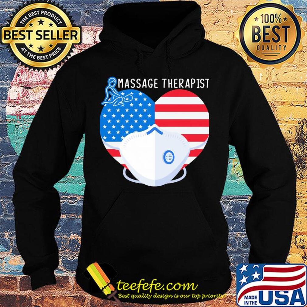 Love massage therapist heart American flag mask covid-19 s Hoodie Love massage therapist heart American flag mask covid-19 s Hoodie
